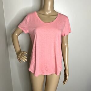 Loft Pink Scoop Neck Short Sleeve Tee